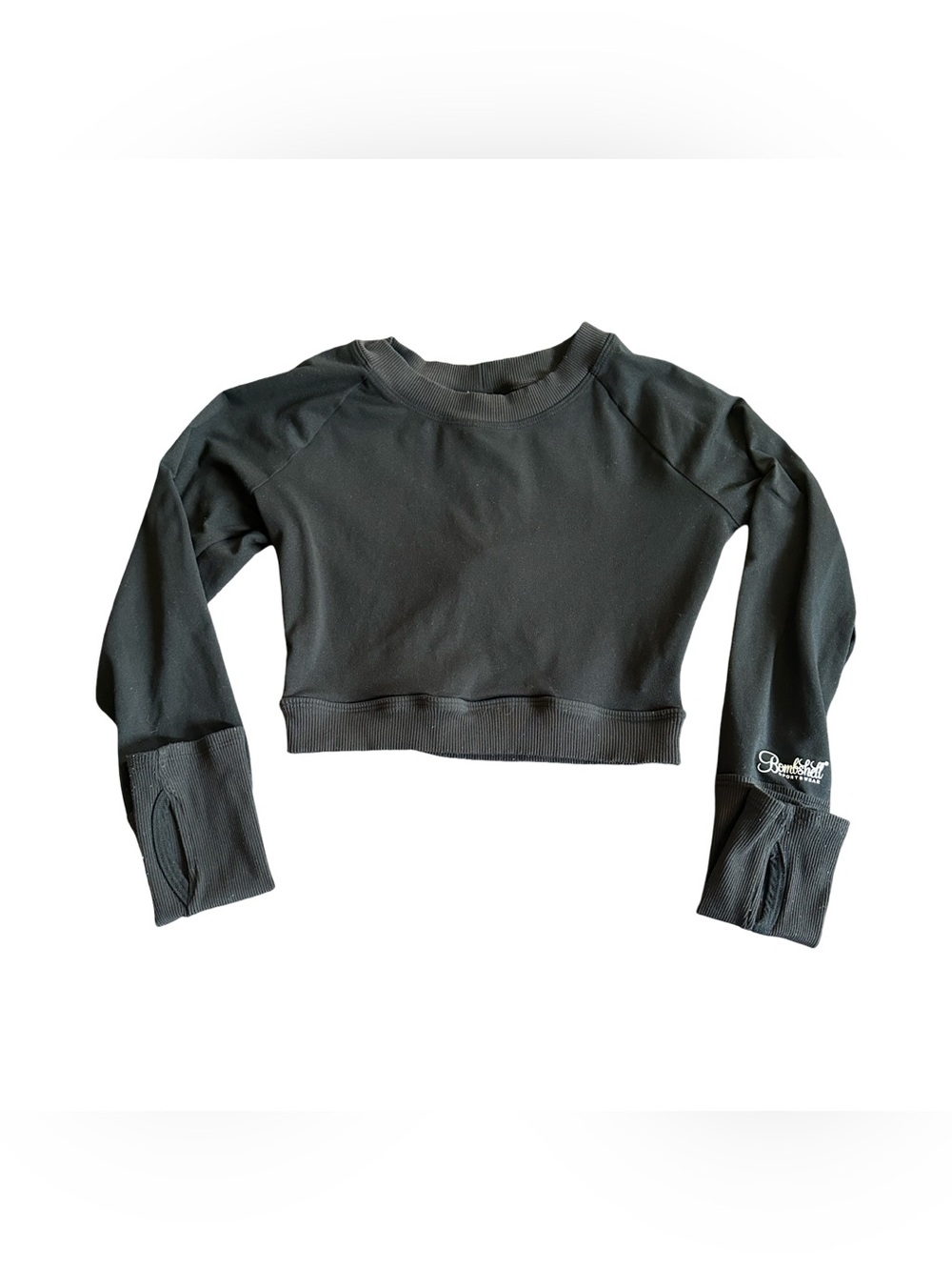 Bombshell Athletic Black Cropped Sweatshirt